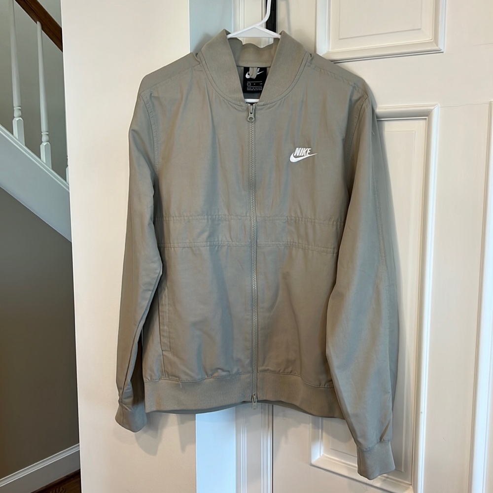 Nike Mens Unlined Bomber Jacket - Taupe/Gray, size Small
